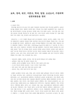보육, 장애, 빈곤, 미혼모, 학대, 입양, 소년소녀, 가정위탁 실천내용들을 정리-1