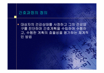 간호과정이론-(간호과정의 개요->간호사정->간호진단->간호계획->간호 수행->간호평가 요약)-2