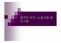 [중국경제론] 중국의 인구 노동시장 및 도시화-1