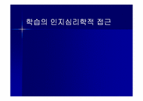 [교육심리] 학습의 인지 심리학적 접근-2