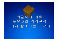 [도요타]리콜사태 이후 도요타의 경영전략 - 다시 살아나는 도요타 PPT자료-1