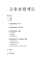 고용보험제도의 의의, 사업내용과 현황 보고서-1