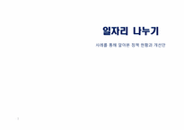 [HRM, 인적자원관리] 일자리 나누기 사례를 통해 알아본 정책 현황과 개선안-1