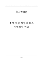 [조사방법론] 출신 학교 유형에 따른 학업성취 비교-1