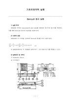 [기초유체역학실험] Bernoulli(베르누이) 정리 실험-1