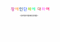 장애인단체에 대하여 -DIP(한국장애인연맹)-1