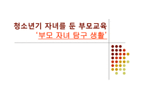 [사회복지] 청소년기 자녀를 둔 부모 교육 프로그램-1