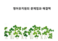 [유아교육] 영어유치원의 문제점과 해결책-1