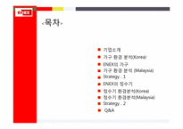 [전략경영론]에넥스(ENEX) 가구산업, 정수기 산업 말레이시아 진출 전략-2