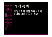[여성복지학] 가정폭력(가정폭력에 대한 우리나라와 외국의 사회적 지원 비교)-1