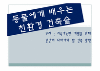 [건축공학]동물을 통해 배우는 친환경 건축술-인간이 나아가야 할 건축 방향-1