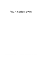 [사회복지정책]국민 기초생활 보장제도-1