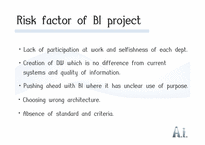 [경영학]BI(Business Intelligence)시스템의 위험요소와 성공적인 구축전략(영문)-6