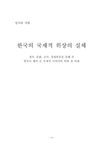 한국의 국제적 위상의 실체 -정치, 문화, 군사, 경제부문-15