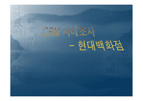 [경영정보]현대백화점 고객관계관리시스템(CRM) 사례조사-1