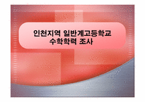 [수학교육과정론] 인천지역 일반계고등학교 수학학력 조사-1