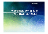 [외교정책론] 한 -UAE 원전수주-1