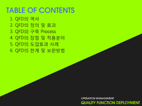 [품질경영] 품질기능전개 QFD(Quality Function Deployment)-2