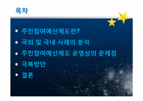 [지방행정] 주민참여예산제도의 사례 및 운영상 문제점과 발전방안에 대해서-2