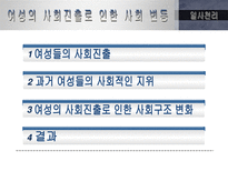 [정보사회] 여성의 사회진출로 인한 사회변동-2