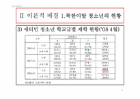 [청소년복지] 새터민 청소년의 학업 부적응 실태 및 개선방안에 관한 연구-9