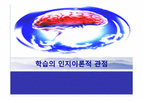[교육심리학] 학습의 인지이론적 관점-1
