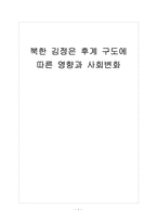 [북한문제] 북한 김정은 후계 구도에 따른 영향과 사회변화 보고서-1