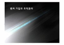 벤처 기업의 조직관리-1
