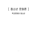 [청소년 문화론] 학교문화와 청소년-1