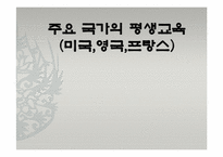 [교육학] 미국, 영국, 프랑스의 평생교육-1