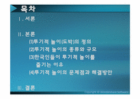 [여가사회학] 우리나라 투기적 놀이의 종류와 특성 및 피해 대책 방안-2
