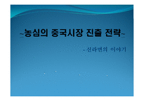 [국제경영] 농심의 중국시장 진출 전략-1
