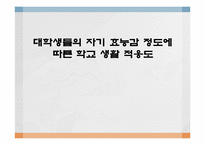 [심리학] 대학생들의 자기 효능감 정도에 따른 학교 생활 적응도-1
