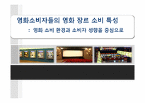 [미디어 효과의 이해] 영화소비자들의 영화 장르 소비 특성 - 영화 소비 환경과 소비자 성향을 중심으로-1