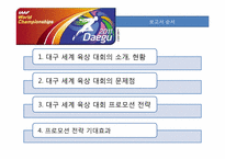 [스포츠경영] 대구 세계 육상 대회 프로모션 전략-2