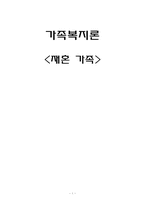 [가족복지] 재혼가족을 위한 정책-1