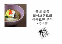 [외식산업론] 장터국수 외식브랜드의 성공요인 분석-1