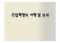[세계경제사] 영국 산업혁명의 비평 및 의의-1
