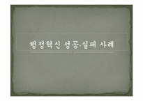 [행정학] 행정혁신 성공, 실패 사례-1