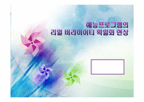 [대중문화론] 예능프로그램의 리얼 버라이어티 획일화 현상-1