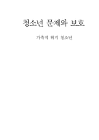 [사회복지] 가족적 위기 청소년 문제와 보호-1