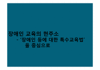 [장애인 복지론] 장애인 교육의 현주소 `장애인 등에 대한 특수교육법`을 중심으로-1
