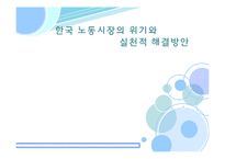 [노동경제학] 한국 노동시장의 위기와 실천적 해결방안-1