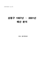 [재무행정론] 성동구 1997년 ～ 2001년 예산분석-1