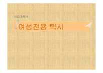 사업계획서-여성전용택시-1