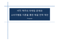 [소비자행동분석] HITE 맥주의 마케팅 문제와 소비자행동 이론을 통한 해결 전략 제안-1
