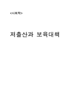 [사회학] 저출산과 보육대책-1