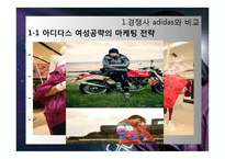 [의류환경학] 의류생산설계, NIKE WOMAN 삼각구도 - 경쟁사 adidas WOMAN와 비교-15