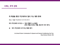 [학습심리] 조작적 강화와 처벌학습을 통한 동물훈련&사육-9