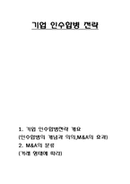 기업 인수합병 전략(M&A)-1